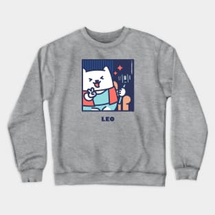 Quarantine Cat Zodiac Signs: Leo cat Crewneck Sweatshirt